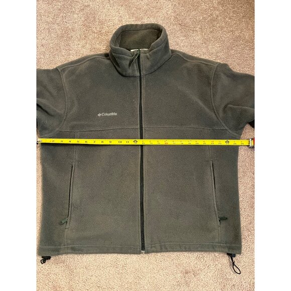 Vintage Columbia Fleece Jacket Full-Zip Dark Green Warm Outerwear Mens Size L - Picture 3 of 6